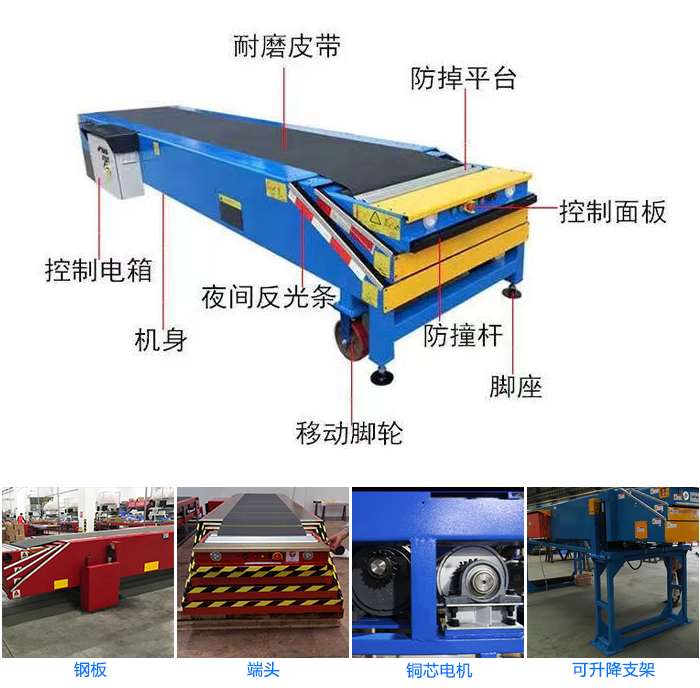 伸縮式皮帶輸送機細(xì)節(jié)優(yōu)勢